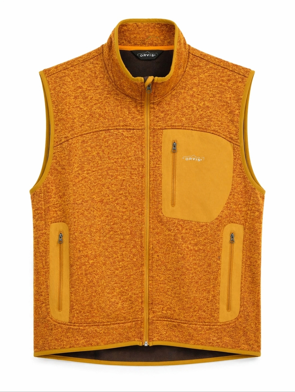 Orvis Men's Orange Fleece Sweater Vest Sz XXL Gorpcore Outdoor Fishing Hiking
